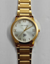 SILVER DIAL GOLDEN BELT LUCKY WATCH
