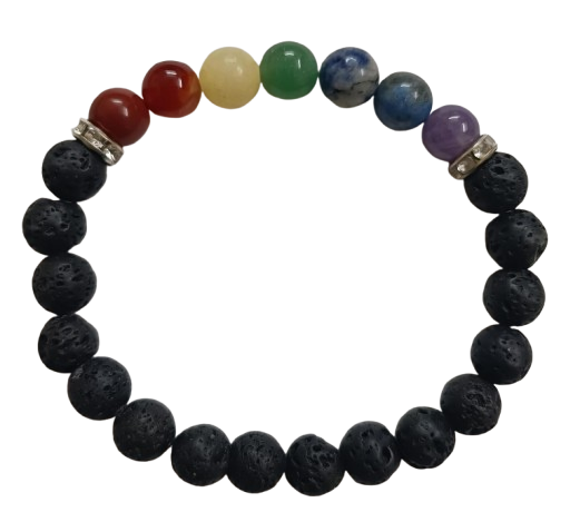 7 CHAKRA BRACELTE WITH LAVA