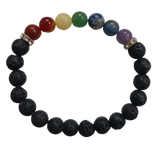 7 CHAKRA BRACELTE WITH LAVA