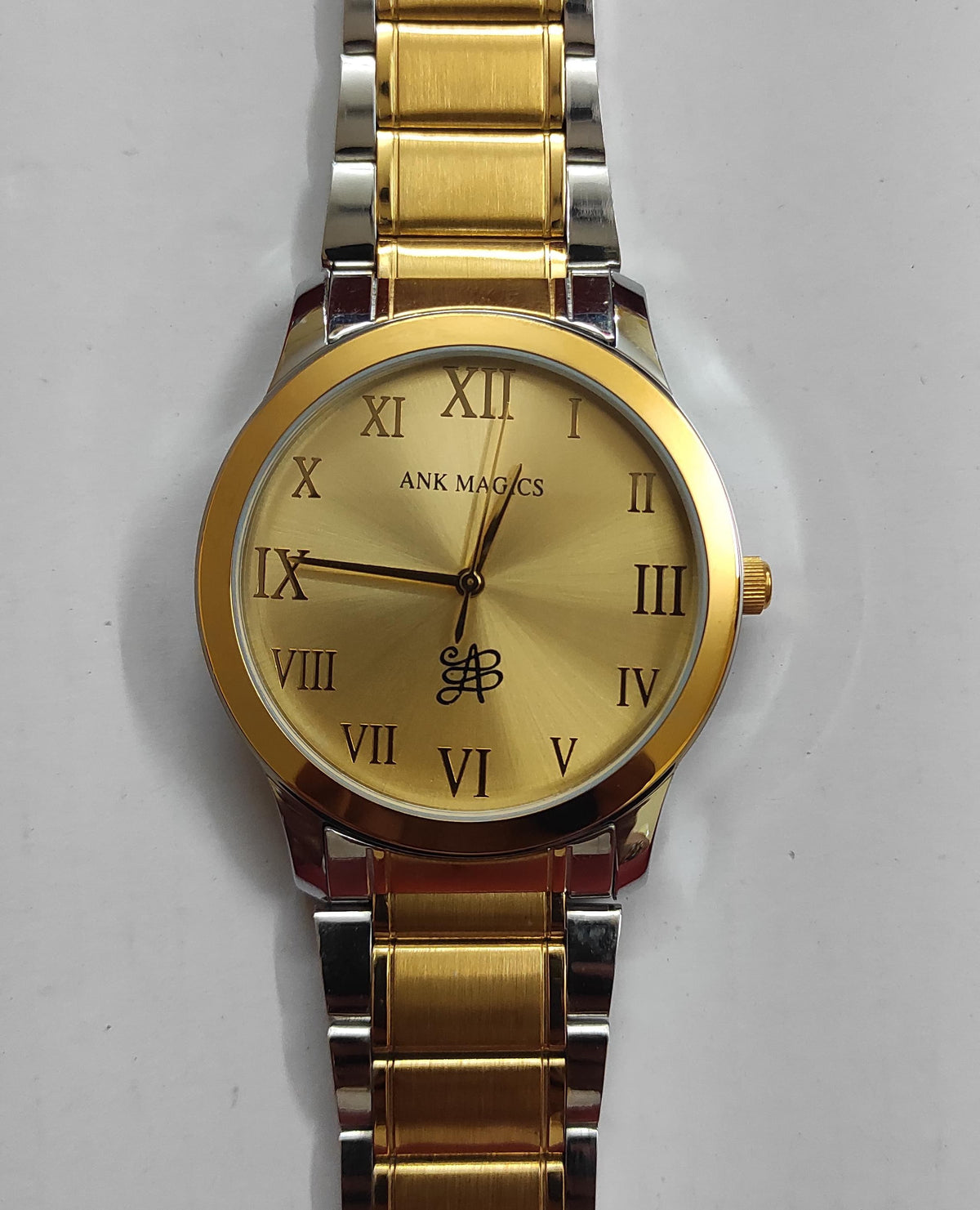 MIX BELT GOLDEN DIAL LUCKY WATCH