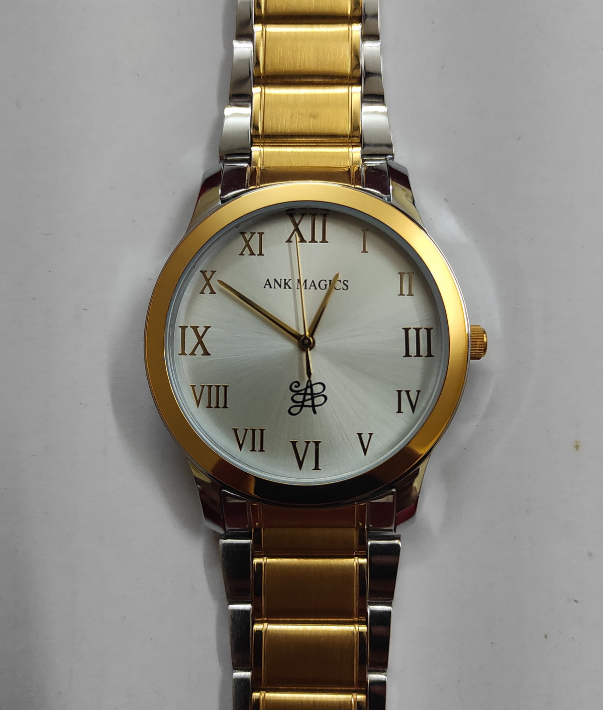 SILVER GOLDEN MIX BELT SILVER DIAL